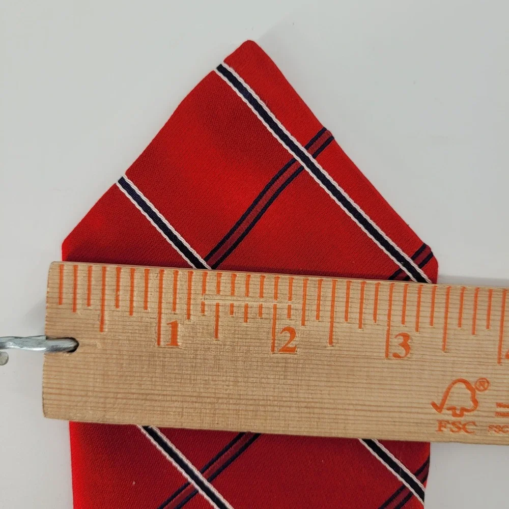 Tommy‎ Hilfiger Red Plaid Silk Blend Necktie Men's Classic Business Formal